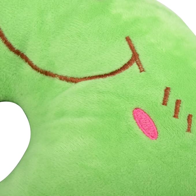 EKDJKK Travel Pillow for Kids, Cute Animal Neck Pillow Support U Shaped Cushion Plush Soft Rest Reading Pillow Sleeping Pillow for Airplane Train Car (Frog)