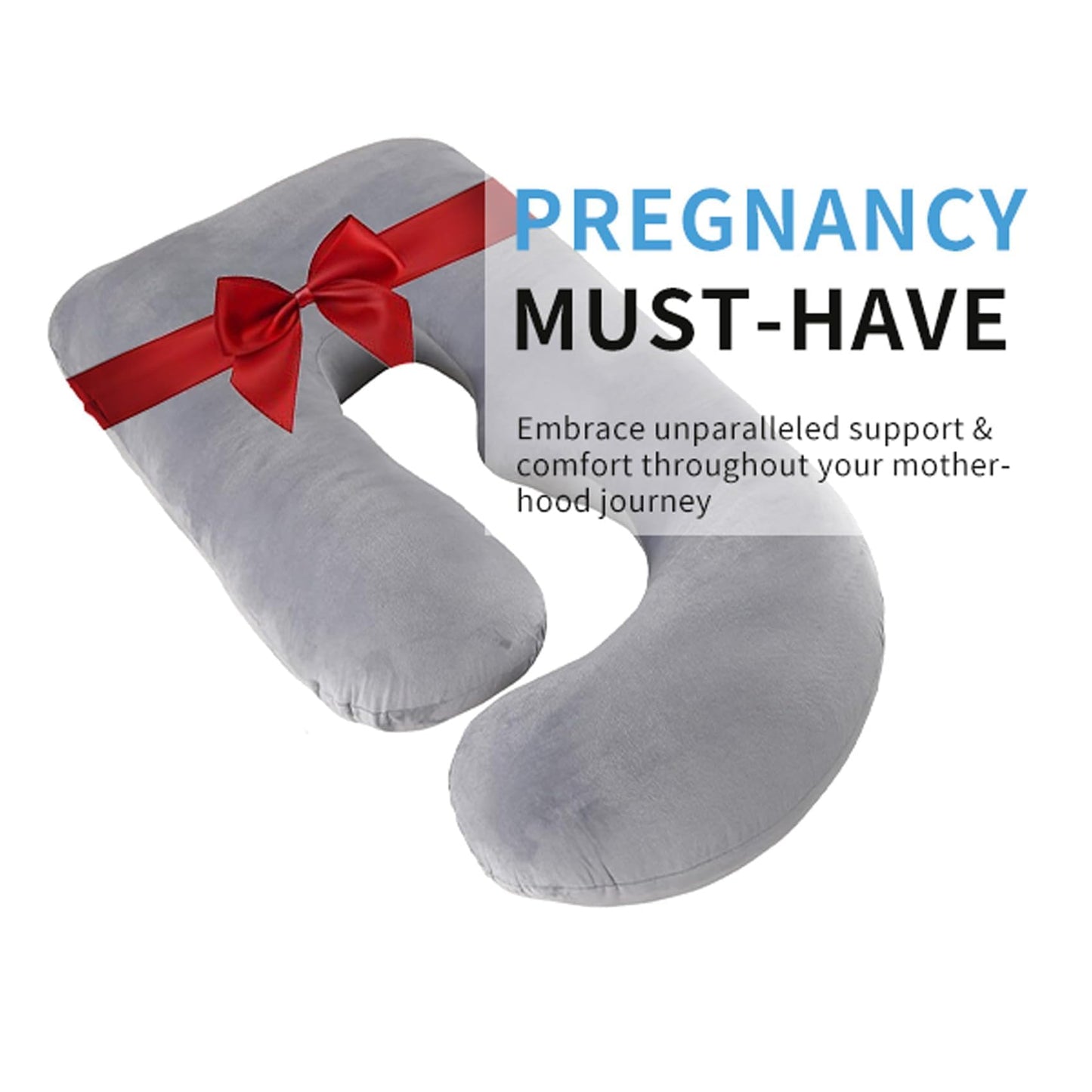 Wodsfay U-Shaped Pregnancy Pillow for Sleeping, Full Body Support for Back, HIPS & Belly - 57 Inch Maternity Pillow with Machine Washable Cover | Maternity Essential