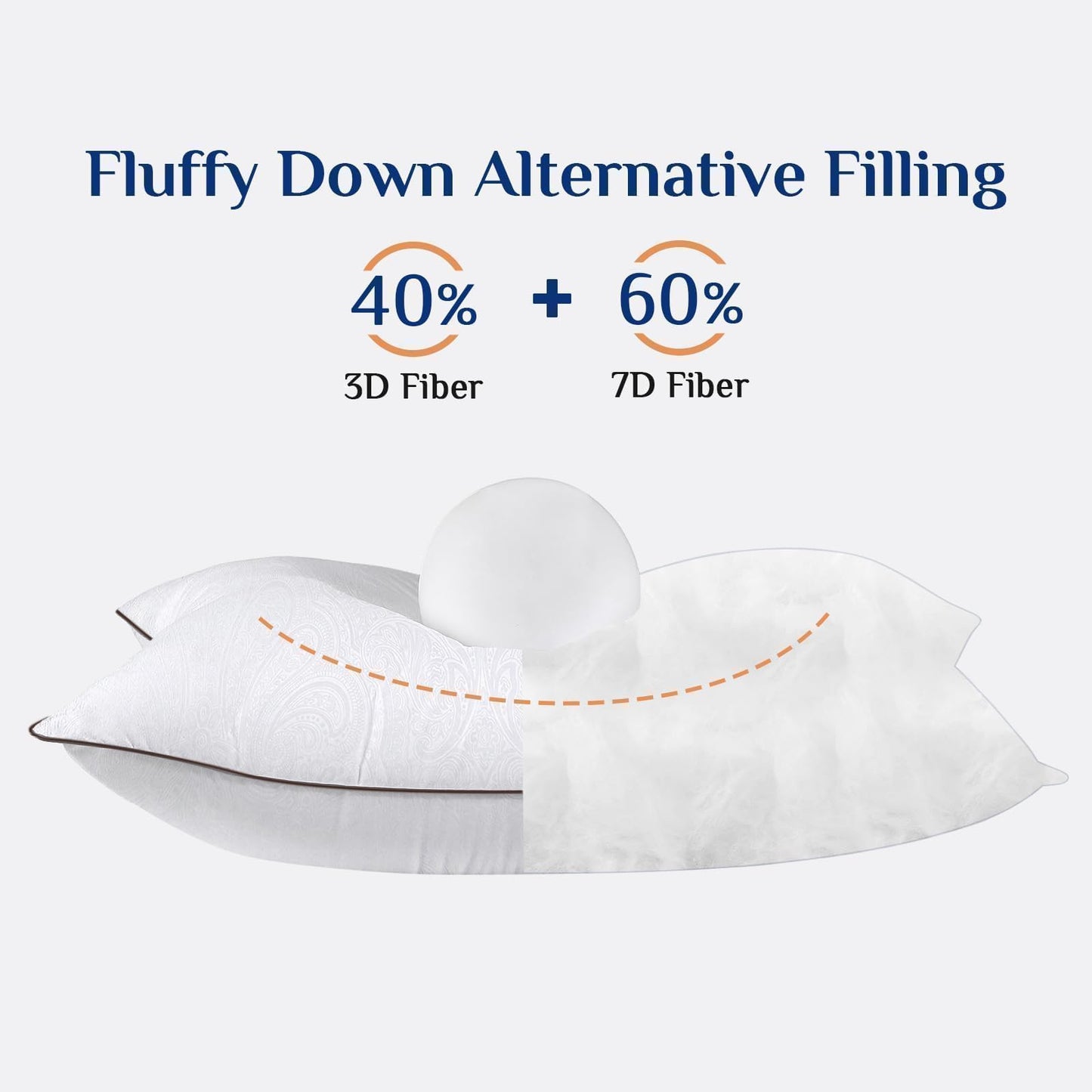 JOLLYVOGUE Pillows Standard Size Set of 2, Cooling and Supportive Pillows Full Size Set of 2 for Side and Back Sleepers, Down Alternative Hotel Collection Sleeping Pillow