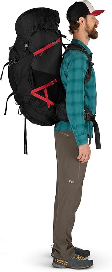 Osprey Aether Plus 100L Men's Backpacking Backpack, Black, L/XL
