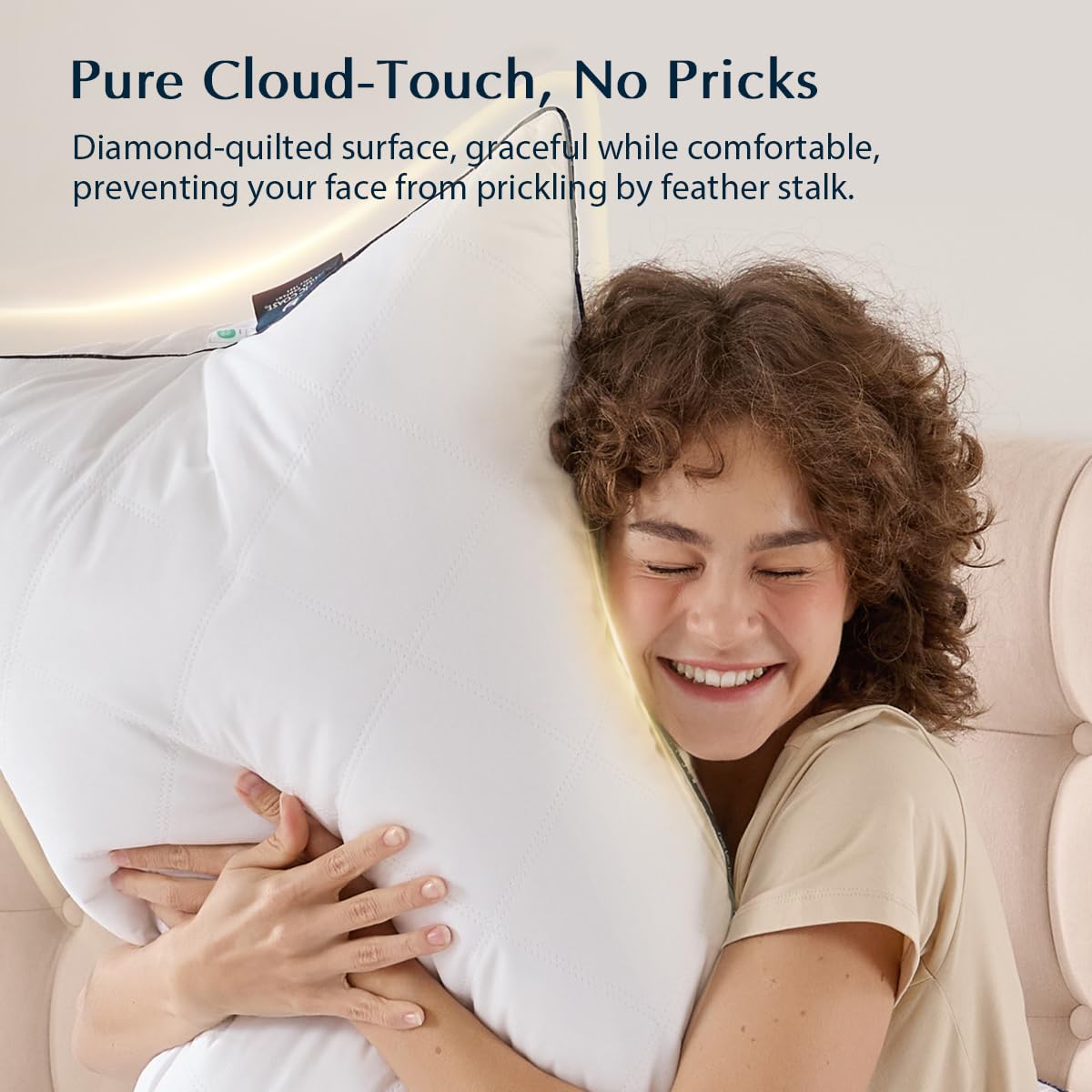 Pacific Coast Premium Goose Feather & Down Bed Pillows Queen Size 2-Pack, Hotel Quality Collection, Medium Support for Side & Back Sleepers
