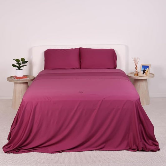 THE LAD COLLECTIVE 2.0 Bedding Set - 4 Piece Sheet & Pillow Case Set, Custom Blend, Soft, Comfortable, Temperature Regulating, & Easy-to-Use - (King, Aspen)