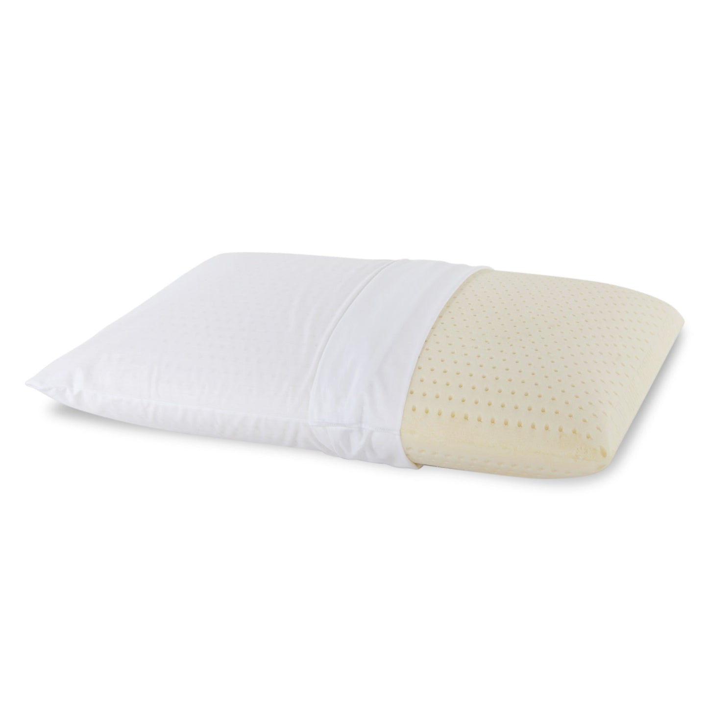 I AM Natural Talalay Latex Medium Support Bed Pillow for Sleeping, Removable and Breathable 100% Cotton Cover, White