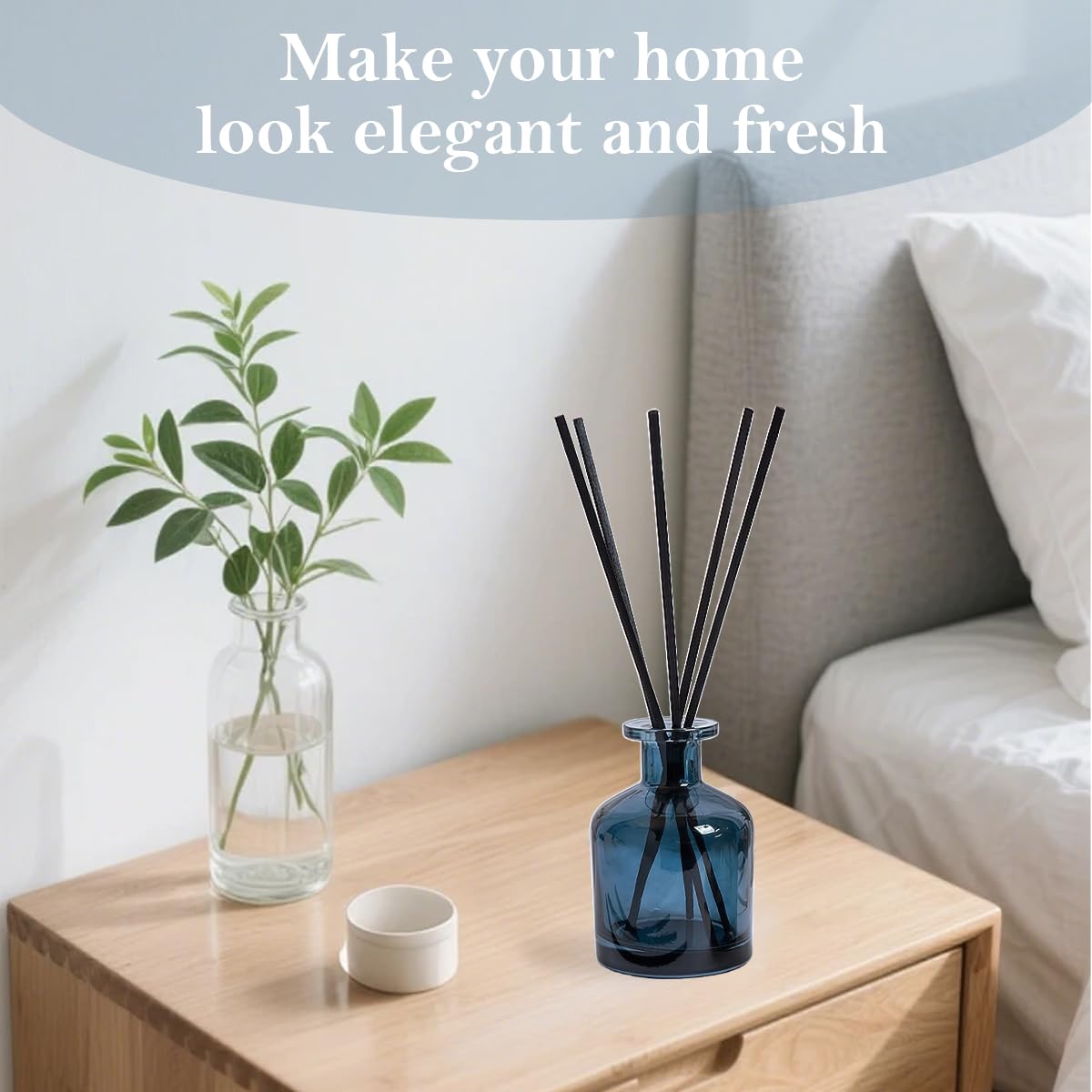150ml/5oz Blue Empty Glass Diffuser Bottle Aromatherapy Jar Container Fragrance Accessories Use for DIY Replacement Diffuser Sticks Sets Essential Oils Crafts Decor
