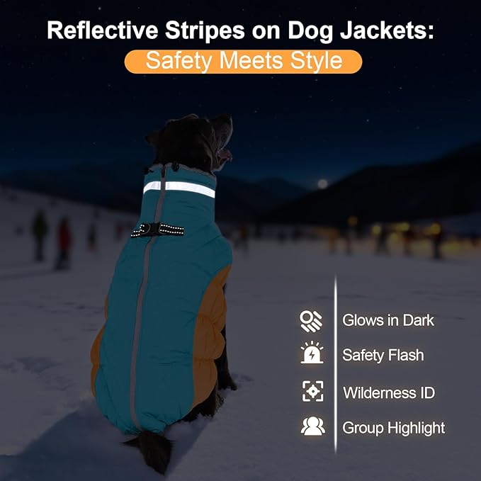 OUOBOB Warm Dog Coats for Small Dogs, Puppy Jacket, Waterproof Dog Jacket with Harness Built in, Zipper Clousure, Fleece Lining for Cold Weather, Small Puppy Clothes for Chihuahua, Maltese - XS