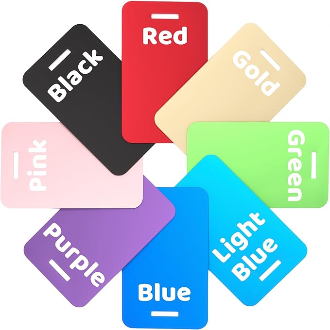4 Pack Personalized Luggage Tags for Suitcases, Custom Aluminum Luggage Tags for Bags and Backpacks, Waterproof & Heavy Duty Personalized Metal Name Tags for Travel (Lake Blue)