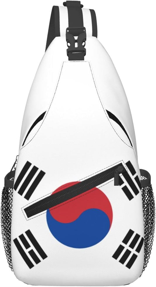 GJXFLSY Republic of Korea Flag Sling Backpack Crossbody Bag Casual Chest Bags Travel Hiking Daypack Shoulder Bag for Women Men