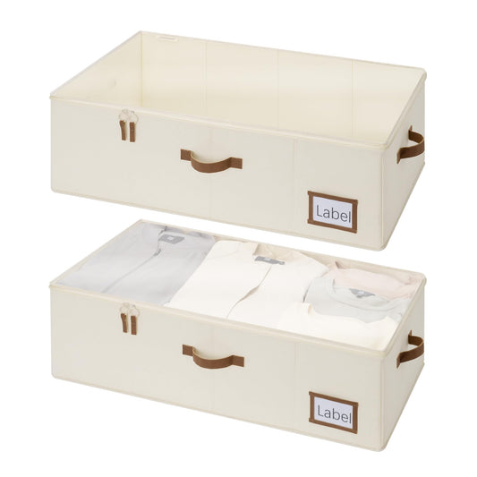 StorageWorks Under Bed Storage Bins, 10'' Underbed Storage Containers with Lid, 77L Clothes Organizer for Bedding, Blankets, Sweaters, Shoes, 2-Pack