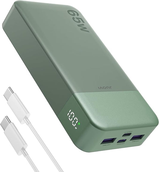 Power Bank 65W 20000mAh Laptop Portable Charger, PD QC Fast Charging with 4 USB Ports, External Battery Pack for MacBook iPad Tablet iPhone Samsung Steam Deck and More