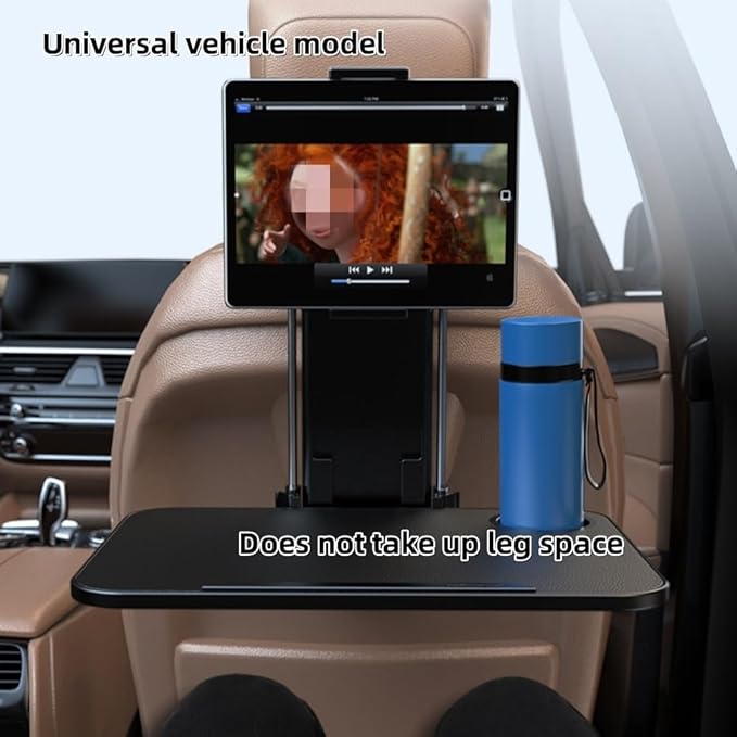 Vpswekans Car Table Multifunctional Folding Desk, Seat Back Laptop Desk and Food Tray for Car Travel, Car Seat Back Portable Tray with Tablet Holder or Mobile Phone Holder(A)