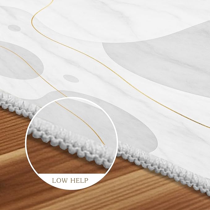 Minimalist Marble Rug - 5x7 Area Rugs, Abstract Marble Rug, Modern Luxury Bedroom Rugs, Washable & Non Slip Carpet Home Decor