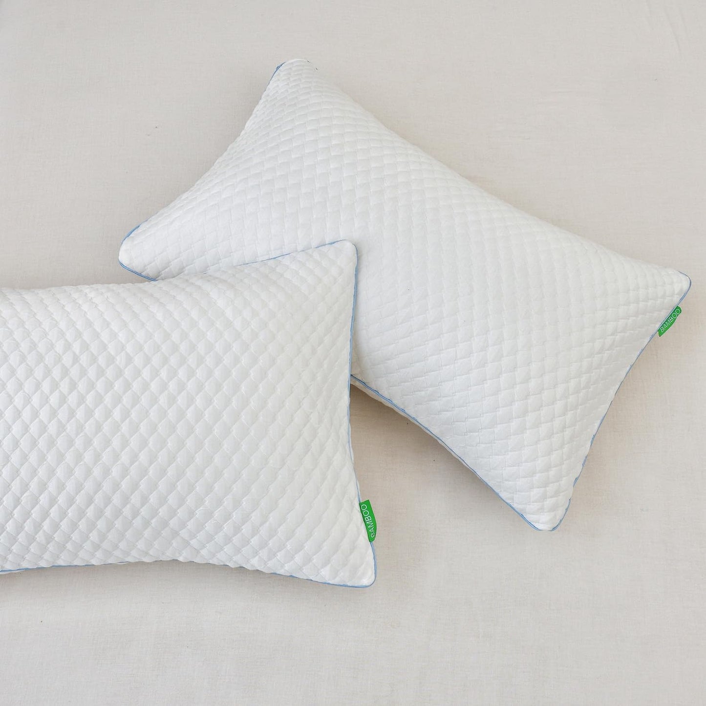 Friendriver Shredded Memory Foam Pillows for Sleeping 2 Pack - Cooling Bed Pillows Queen Size Set of 2 - Firm Pillow for Side and Back Sleepers Adjustable Gel Pillow with Removable Cover