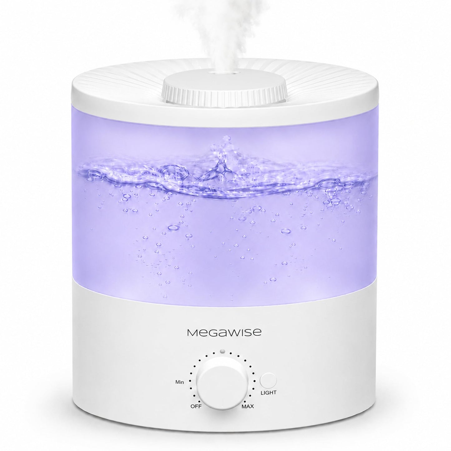 Megawise Cool Mist Humidifiers for Bedroom, 2L Tank Ultra-Quiet Humidifier for Large Room, 40H Runtime with 7 Color Ambient Light, Auto Shut-Off Protection