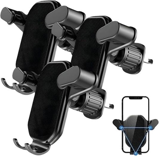 PVZXR Air Vent Car Phone Mount Holder,2026 New Wider Clamp & Metal Hook Car Phone Holder Vent [Thick Cases Friendly] Phone Holders for Your Car Mount Automobile Hands Free Cradle Air Vent (B-3PCS)