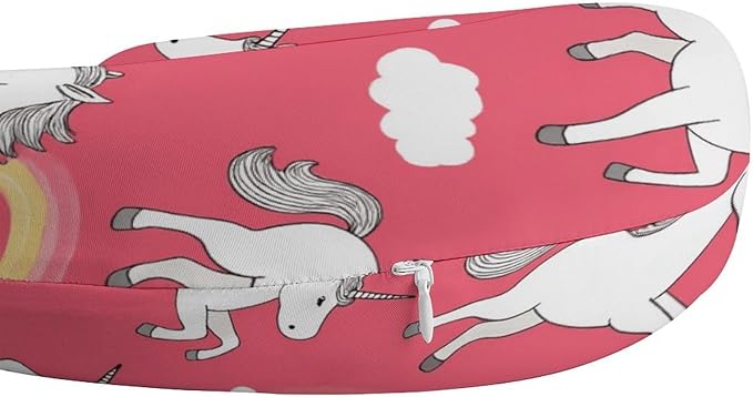 Compact Polyester Neck Support Pillow, Magic Unicorn Rainbow U-Shaped, U-Shape Rest Cushion for Car Office Travel, Machine Washable Comfort