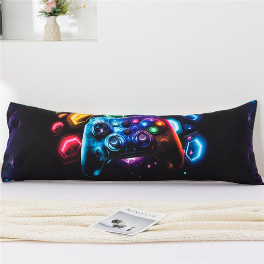 NTBED Space Gaming Body Pillow Cover Universe Game Console Microfiber Pillowcase with Envelope Closure for Kids Boys Adults,(20"x54",Multi)