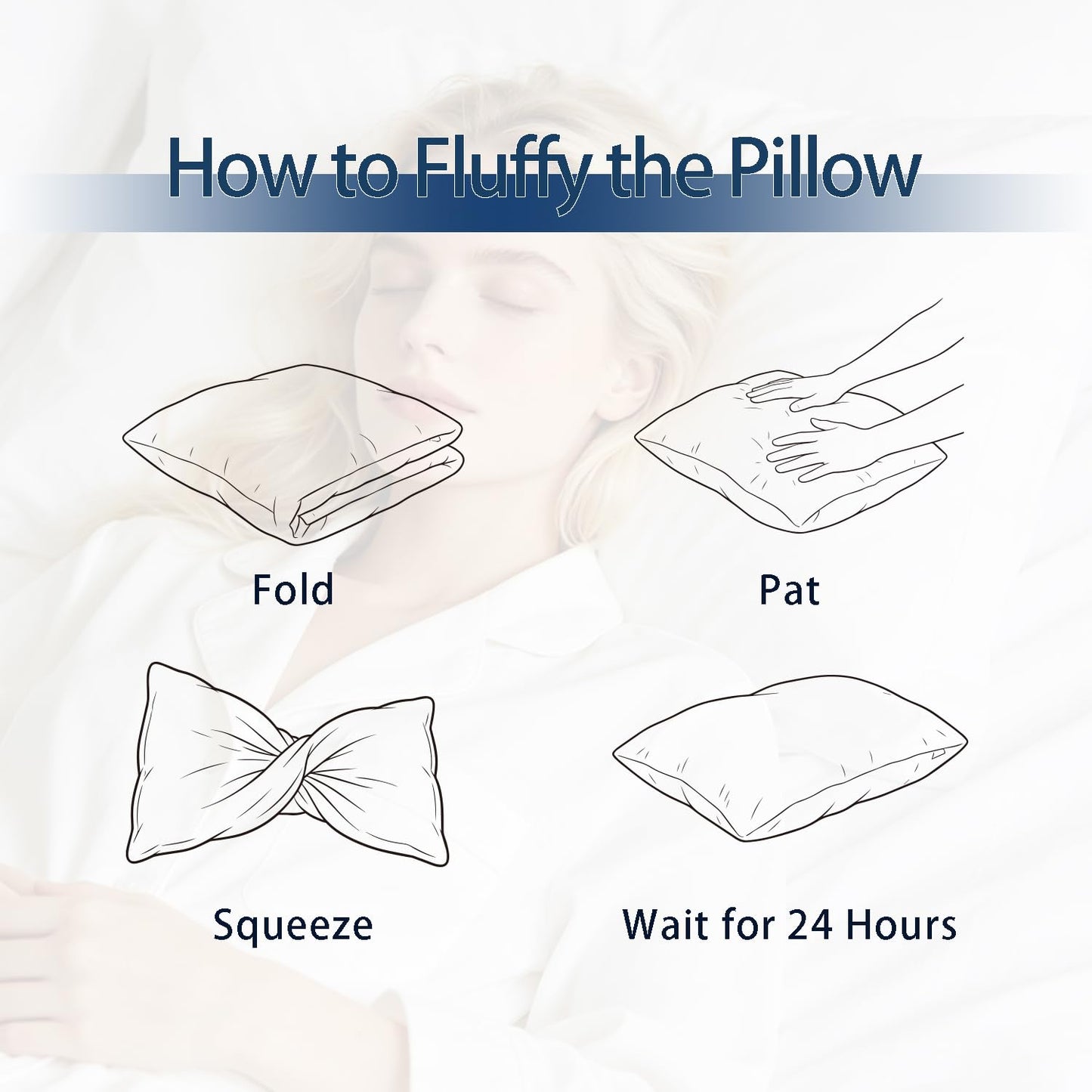 SHOUREN Goose Down Pillows King Size Set of 2, Fluffy Soft Bed Pillows for Sleeping, Down-Filled Pillow Insert with Gusseted Design, Perfect for Back, Side or Stomach Sleepers, 18 * 34"
