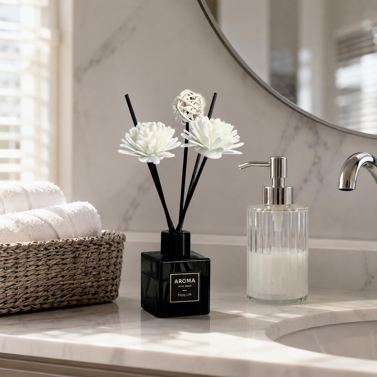 Pierides Reed Diffuser Set of 3,Lavender Scented Oil Diffuser with 15 Sticks,(50ml) x 3 Home Fragrance Reed Diffuser for Home Living Room Bedroom Bathroom Air Freshener