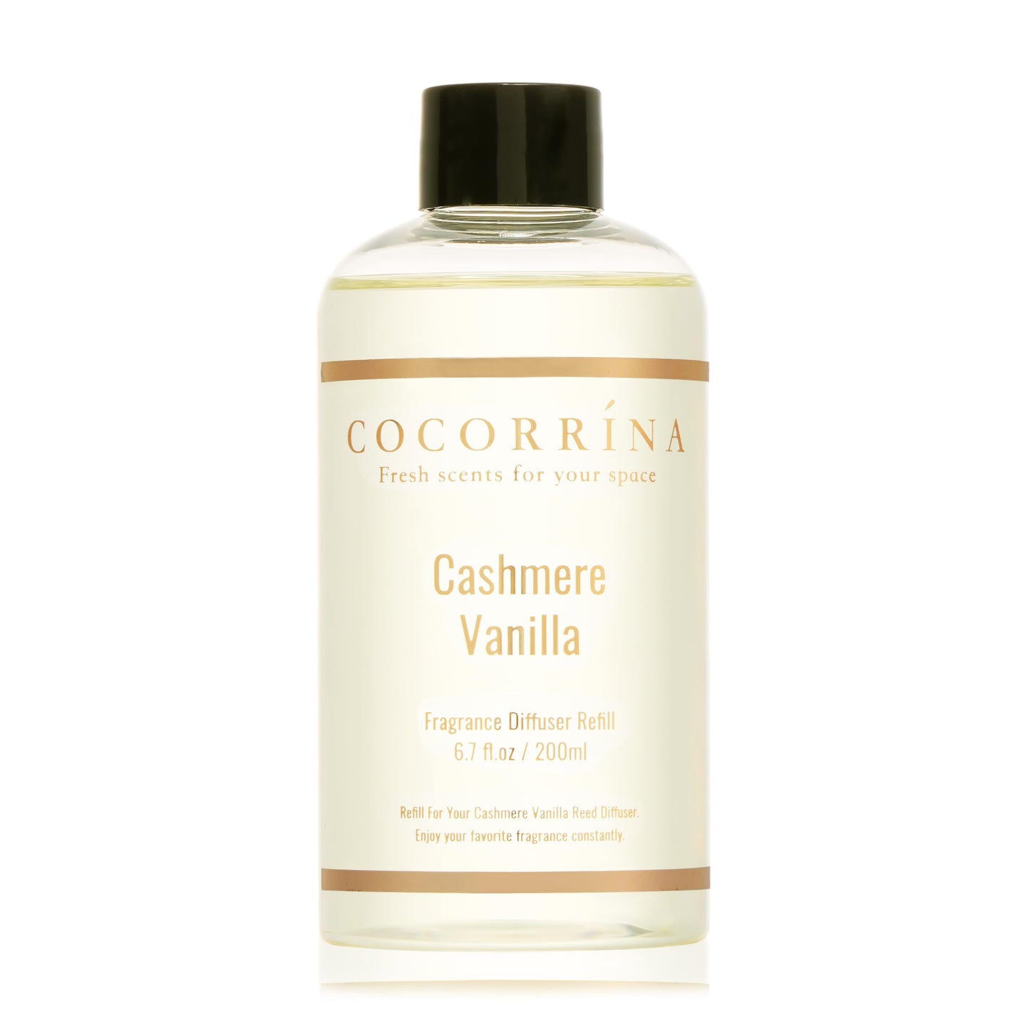 COCORRÍNA Reed Diffuser Refill - Cashmere Vanilla 6.7 Fl.oz Reed Diffuser Refill with 8 Sticks