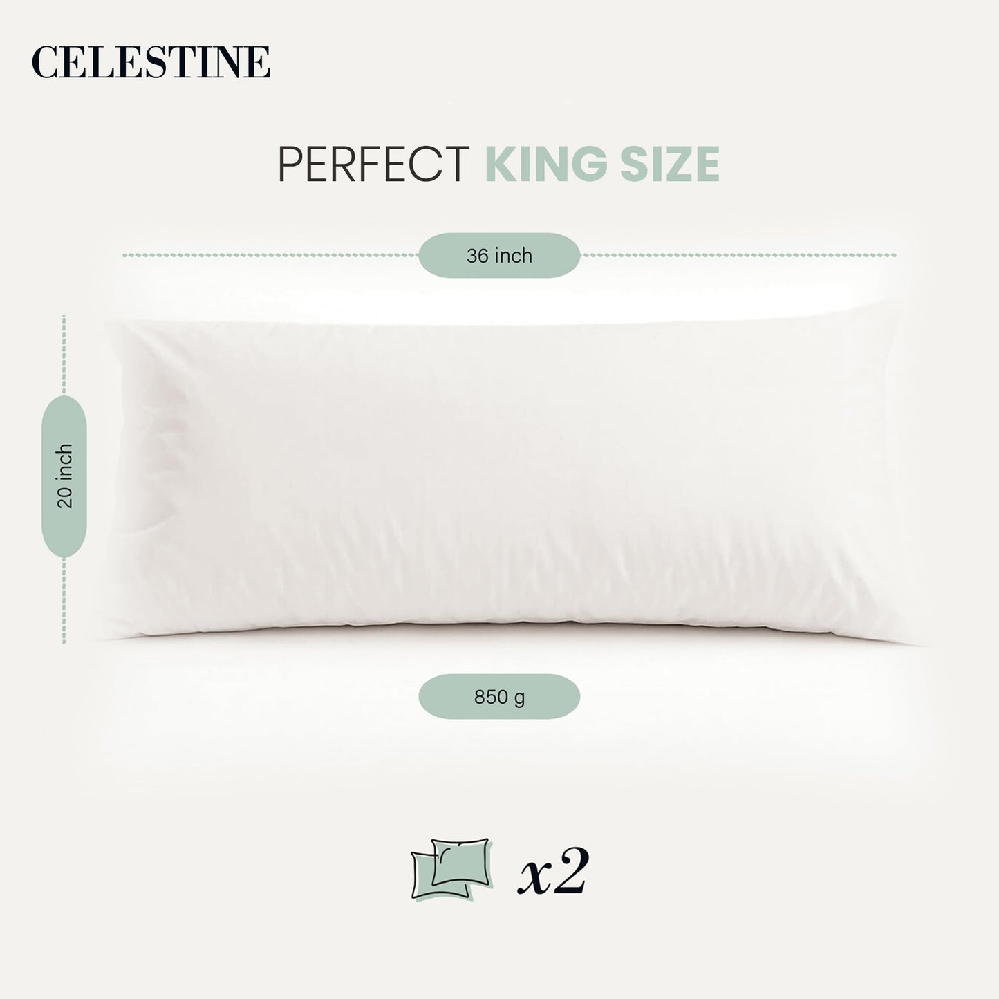 King Size Bed Pillows Set of 4 – Soft & Supportive Down Alternative Microfiber Filling, Plush White 36x20 Sleeping Pillows for Side and Back Sleepers, Breathable, Machine Washable