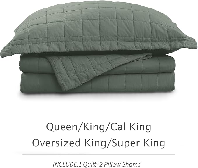 100% Cotton Quilt Sets Super King Size - Soft Lightweight Quilt Bedding Set for Bedroom Decor-Bedspread in Geometric Pattern with 2 Pillow Shams for All Season, 120x128 inches