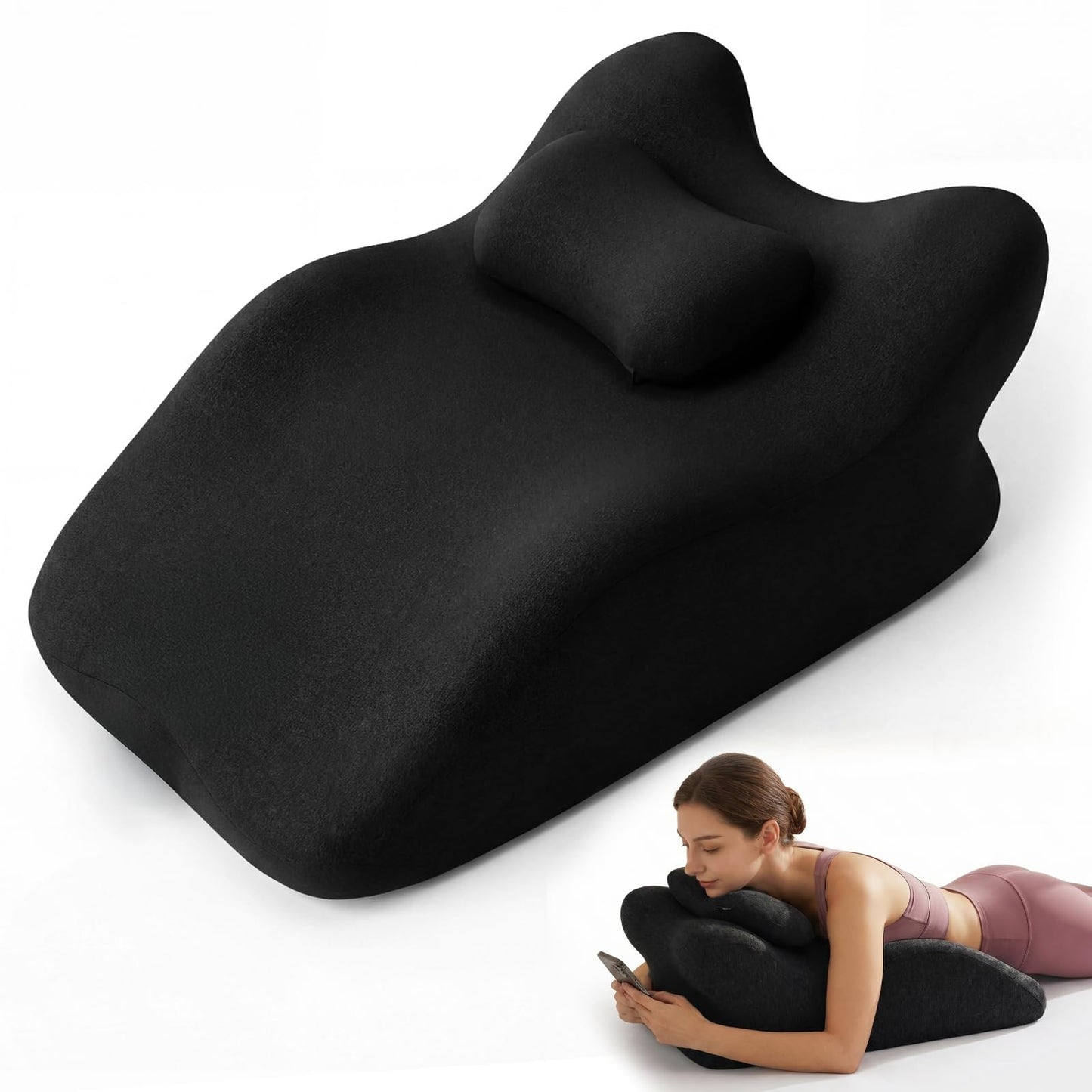 Ruanuo Memory Foam Ergonomic Wedge Pillow for Sleeping, Acid Reflux & Snoring Relief, 27°Angle Perfect Position Wedge Pillow with Washable Cover, Comfort Support for Waist, Neck & Back