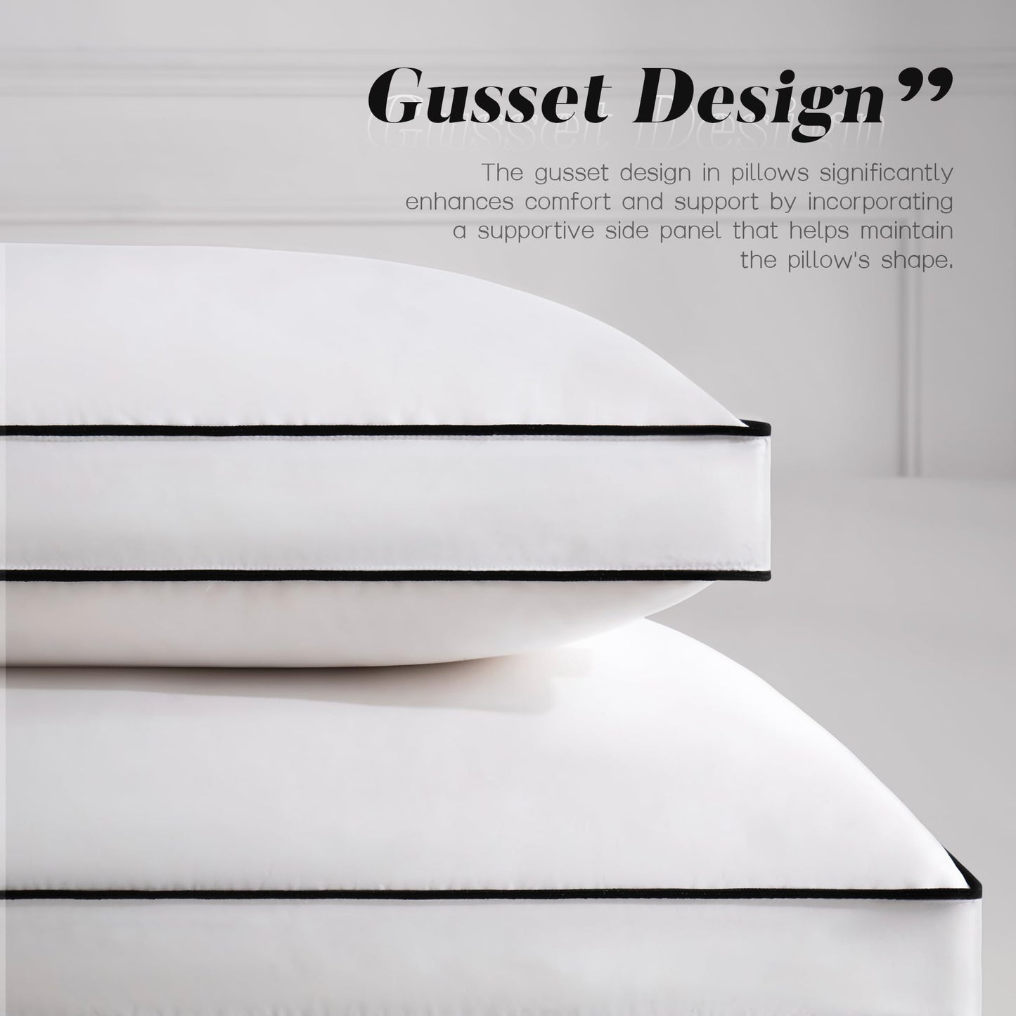 DOWNSTORIA Feather Down Pillows King Size Set of 2 with Gusset, Luxury Hotel Collection Bed Pillow 2 Pack, Down Surrounded Pillows for Sleeping, Soft Fluffy for Side, Back Sleepers 20x36 in.