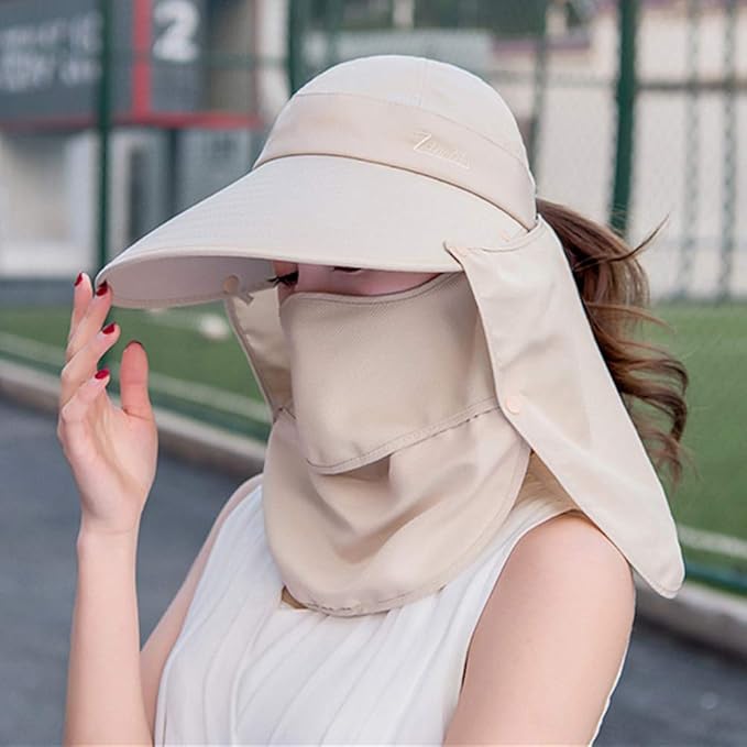 Outdoor UPF 50+ UV Sun Protection Waterproof Breathable Face Neck Flap Cover Folding Sun Hat for Men/Women
