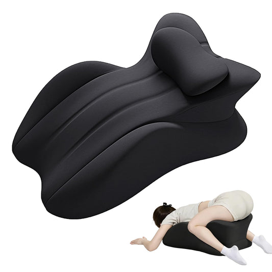 Mavnaiiz Memory Foam Wedge Pillow, 27° Angled Ergonomic Contoured Intimacy Couples Positioning Pillow for Reading, Back & Neck Support, Multi-Functional Body Support Cushion with Removable Cover