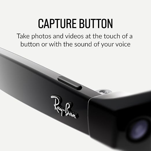Ray-Ban Meta (Gen 1), Wayfarer, Matte Black | Smart AI Glasses for Men, Women —12 MP Camera, Open-Ear Speakers for Audio, Video Recording and Bluetooth -Transitions® Green Lenses - Wearable Technology