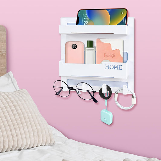 CHENYAOAI Bedside Shelf Accessories Organizer, Wall Mount Self Stick On, Cute Room Decor Aesthetic, Girls Room Decor, Cool Stuff for Bedroom Storage and Organization