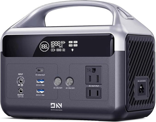 Portable Power Station 300W (600W Surge), 192Wh Solar Generator with LiFePO4 Battery, 2 AC Outlets & 2H Fast Charging – 60,000mAh Power Bank for Camping, Emergency