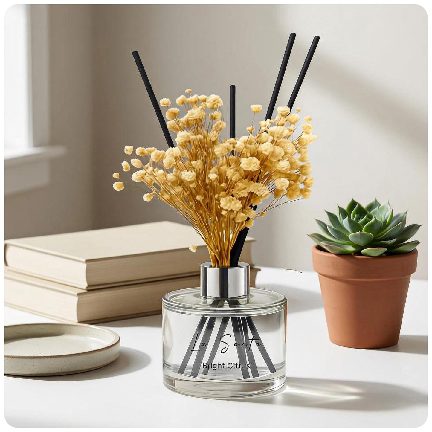 La Sente Bright Citrus Reed Diffuser Set, 6.7oz / 200 ml