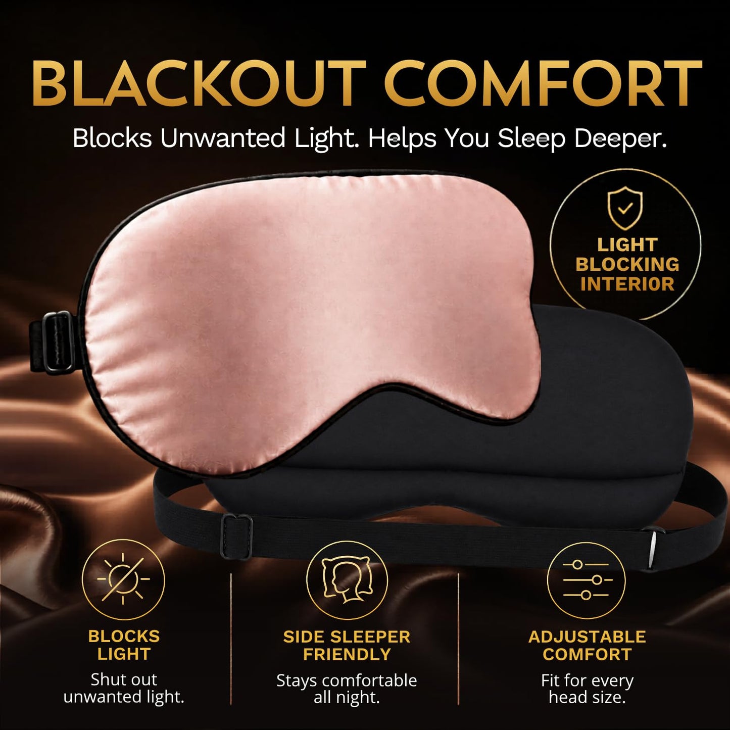 SLEEP FOUNTAIN Anti Aging Silk Sleep Mask for Women, Mulberry Silk Eye Mask for Sleeping and Skin Care, Blackout Sleep Mask with Copper Ion Technology Reduces Eye Puffiness, Fine Lines and Wrinkles