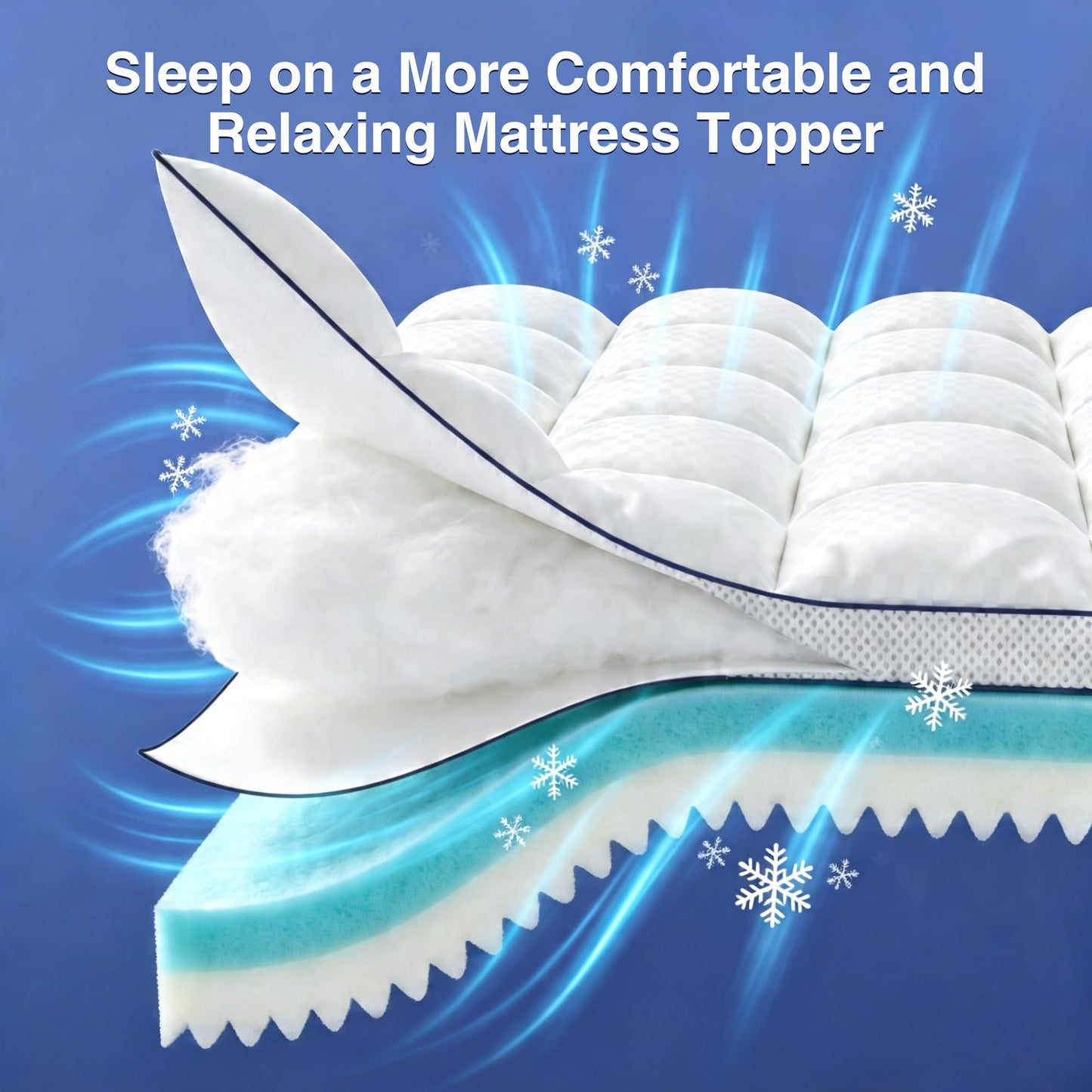 Queen Mattress Topper, 4.5 Inch Memory Foam Mattress Topper for Back Pain & Pressure Relief - 2.5" Cooling Memory Foam Soft and Supportive + 2" Pillow Top Mattress Pad Cover, with 8-21" Deep Pocket