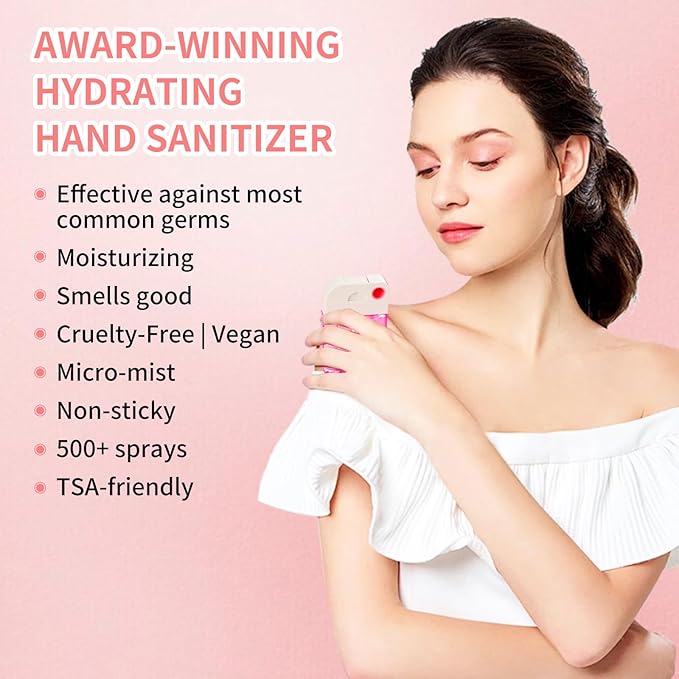 PeppyHands Hand Sanitizer, Hand Sanitizer Spray, Hydrating Spray for Hand, Portable Sanitizer spray Set ﻿for Travel Size, 500-Sprays Each Multi-Flavor (Ocean Wind)