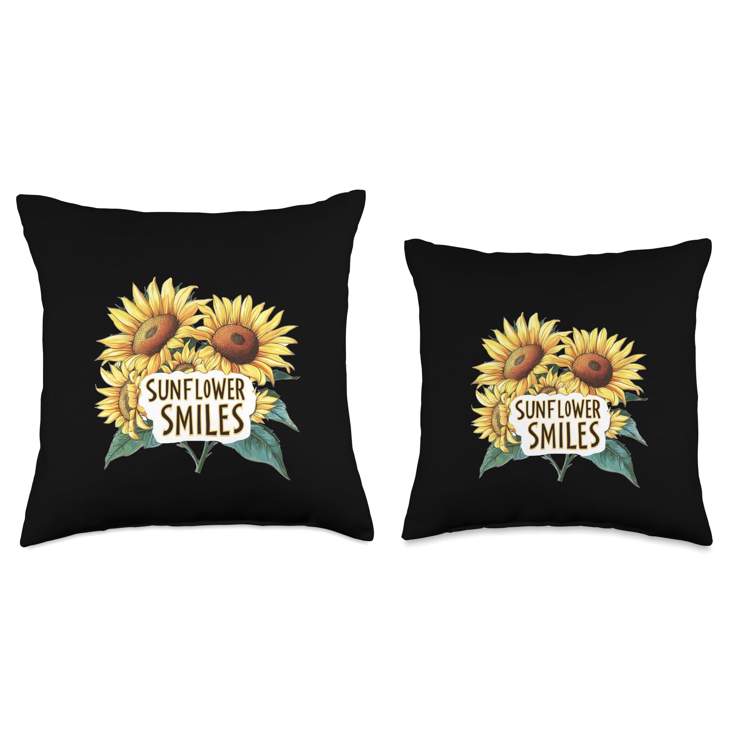 Smiles Season Costume for Sunflowers Lovers Throw Pillow