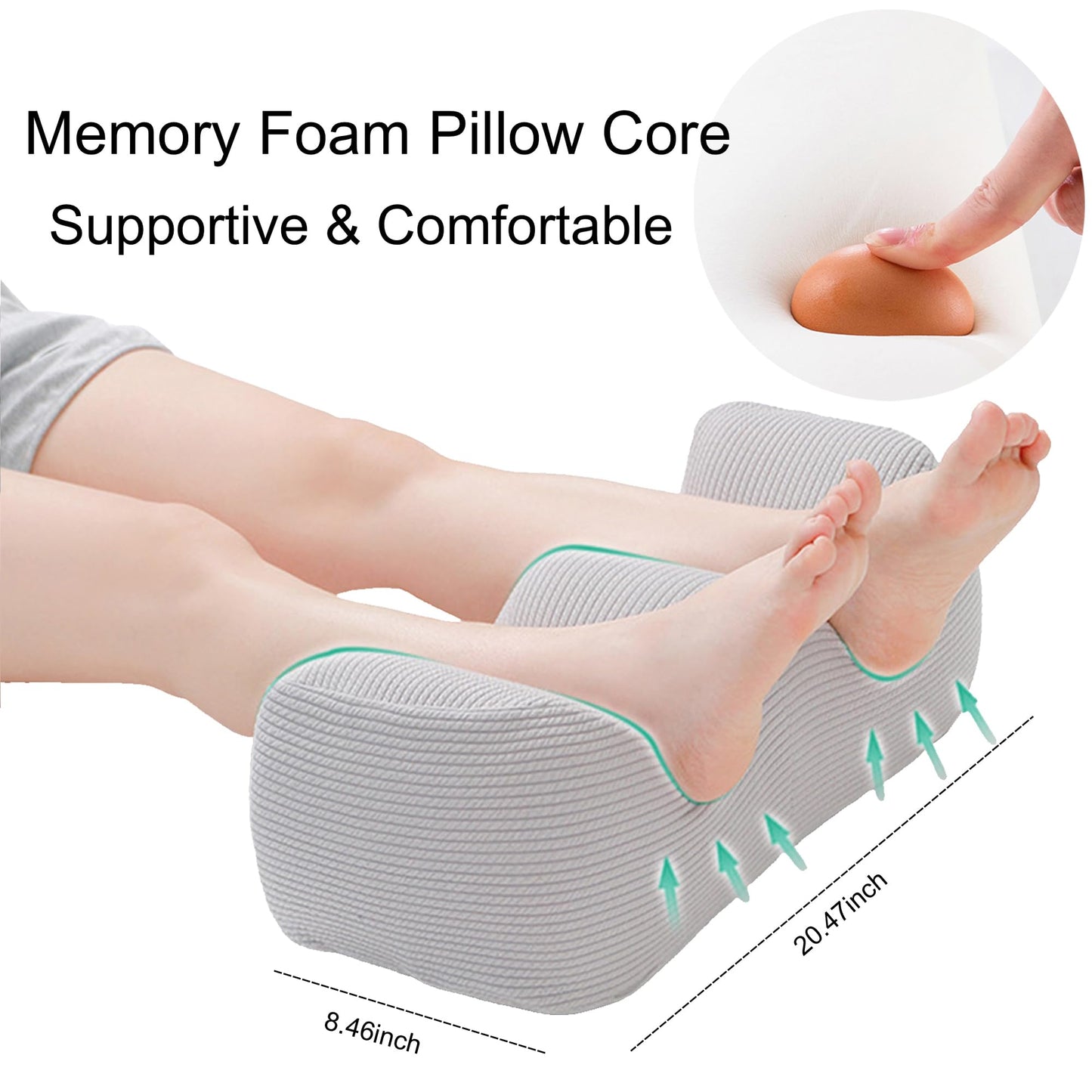 Leg Elevation Pillows For After Surgery,Leg Pillow Elevation Blood Circulation,Leg Wedge Pillow After Knee Replacement Post Surgery,Foot Pillow for Both Leg Swelling,Knee Pillow For Back Sleeping