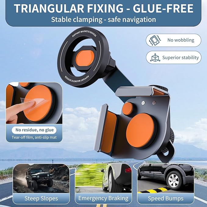 GOAKICHGO Tesla Phone Mount, Car Phone Holder for Tesla New Model Y Juniper Model 3 for Magnetic Car Mount, Magnetic Car Phone Holder fits iPhone 17 16 15 Pro Max, Tesla Accessories (Black)