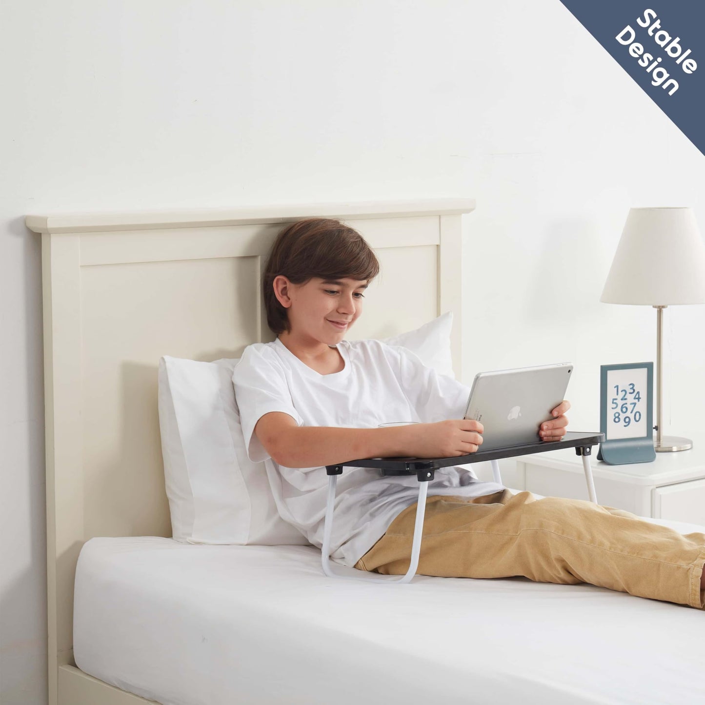 Laptop Bed Tray Table, Laptop Stand, Portable Lap Desks with Foldable Legs, Reading Desk for Sofa Couch Floor - Small