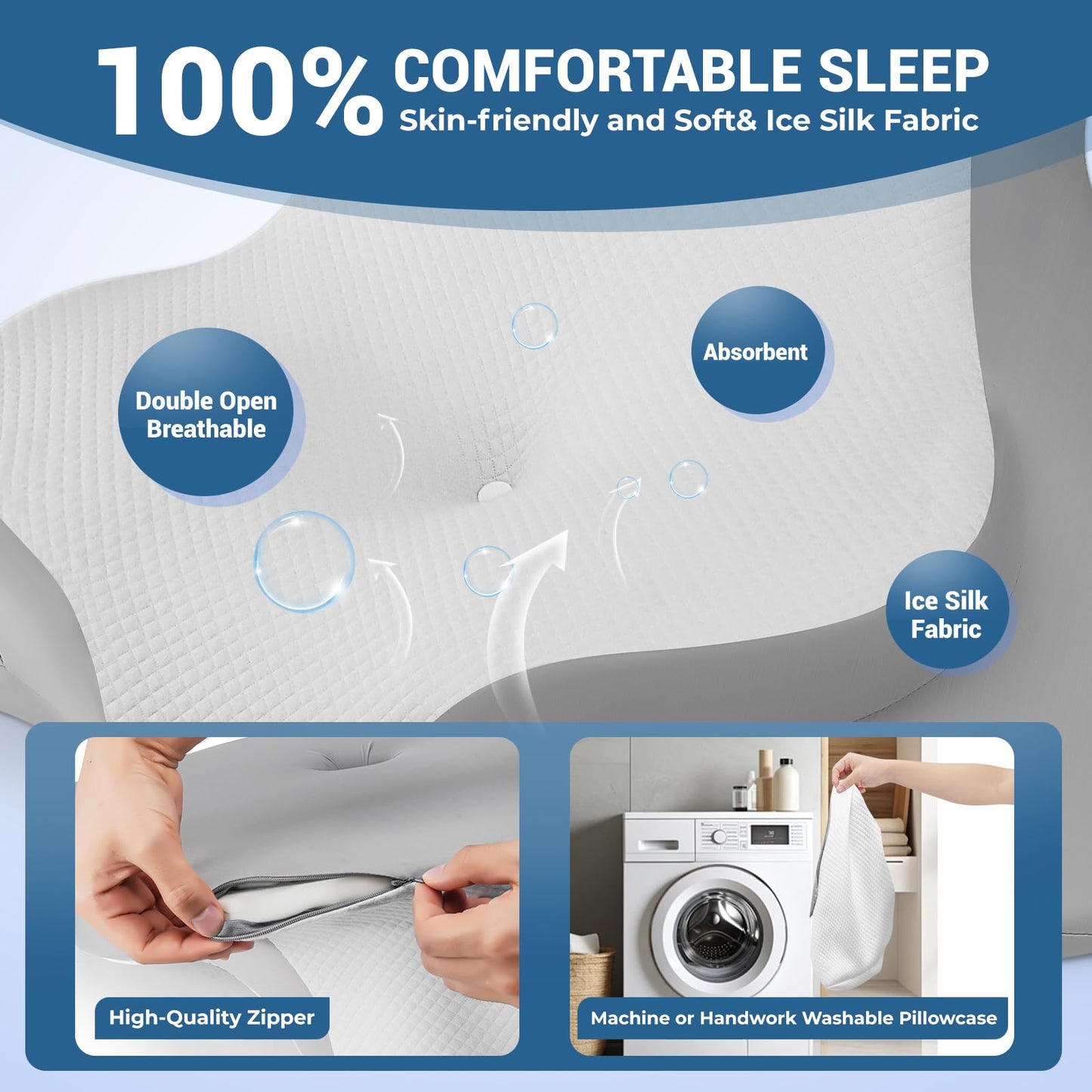 WOGAHEV Reading Pillow for Bed, Lying, Leaning and Prone, Ergonomic Memory Foam Bed Wedge Pillow for Headboard, Chin & Back Support Pillows on Bedrest Couch Floor- Off-White