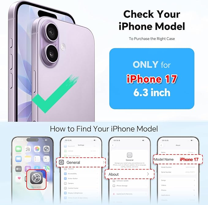 TUCCH Crossbody Detachable Wallet Case for iPhone 17 (6.3") 2025, 9 Card Holders RFID Blocking, Wireless Charging, Stand, Wrist Strap, Lanyard, Zipper Pocket, PU Leather Shockproof Cover, Dark Blue