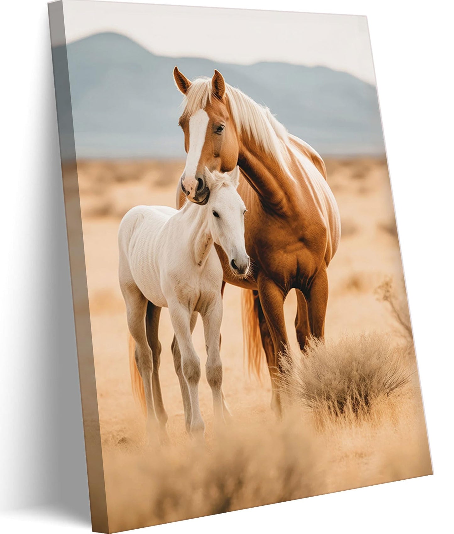 Farmhouse Horse Canvas Wall Art Country Style Colt Wall Decor Pictures Modern Farm West Animal Poster Painting Print for Living Room Bedroom Office Artwork Home Decoration 12x16in Framed