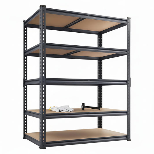 Lionhon Shelving Unit, 2850LBS Heavy Duty Metal Shelves for Storage, 5-Tier Adjustable Boltless Storage Rack for Kitchen Garage Warehouse Pantry, 36" Wx16 Dx72 H, Black