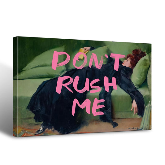 BFKDKG Don't Rush Me Print Wall Art, Eclectic Fashion Wall Decor, Aesthetic Art Print, Antique Victorian Gallery Poster, Vintage Cute Girly Artwork for Bedroom Living Room 12 * 16