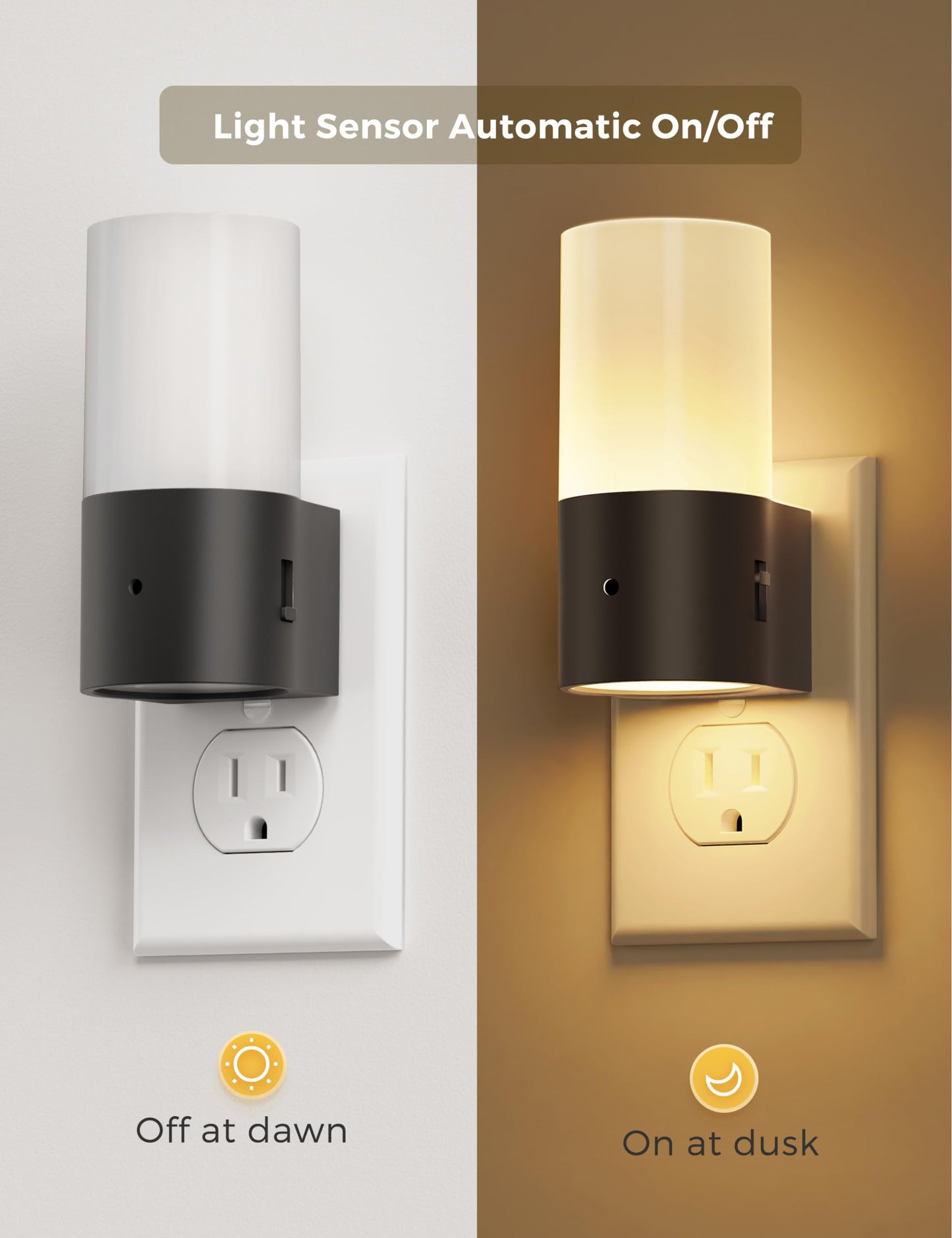 4 Pack Dimmable Night Light, Modern Night Lights Plug into Wall with Dusk to Dawn Sensor