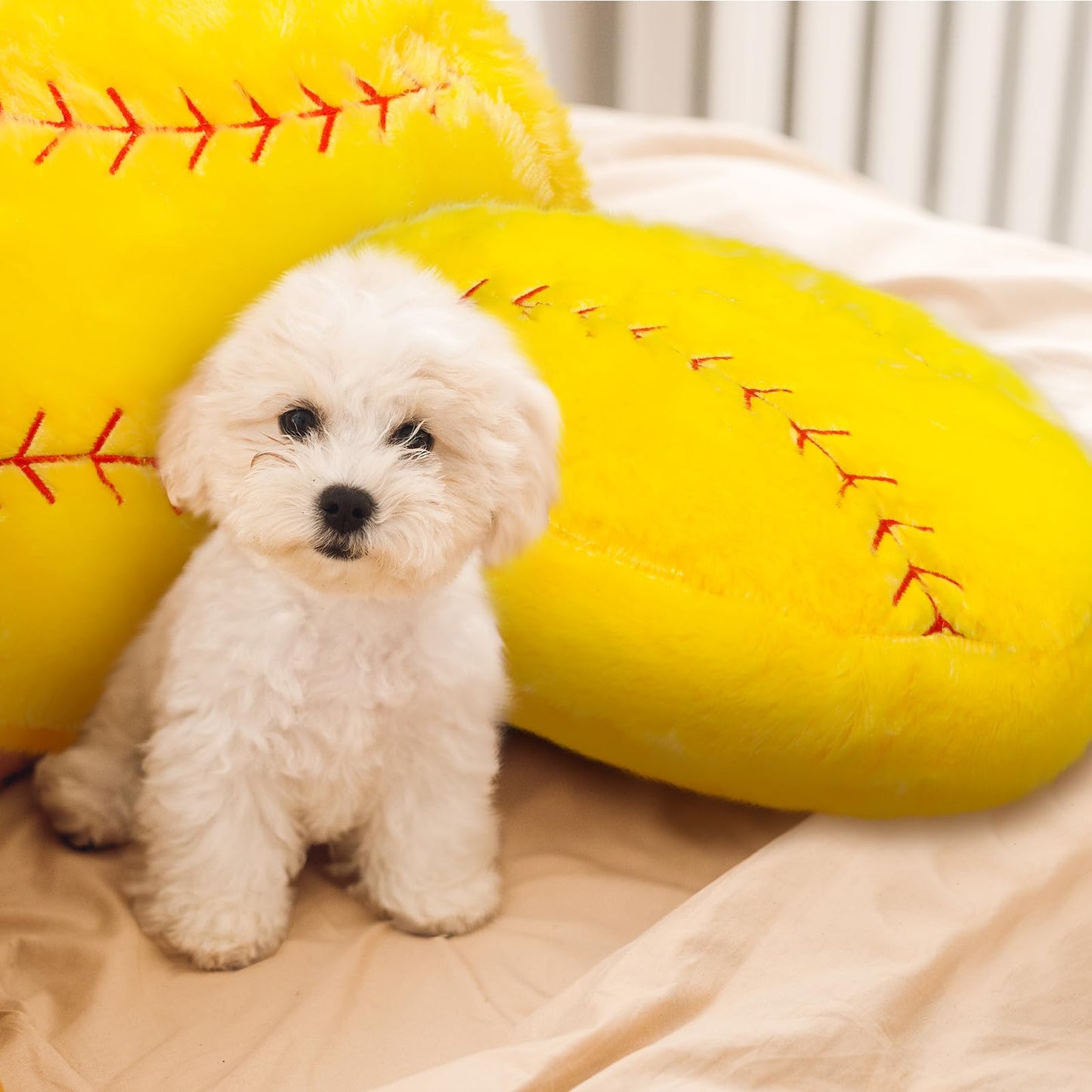 Gerrii 2 Pieces Sports Softball Plush Pillow Sport Theme Fluffy Stuffed Throw Pillow Softball Volleyball Room Decor Gift for Bedroom Decoration Supplies