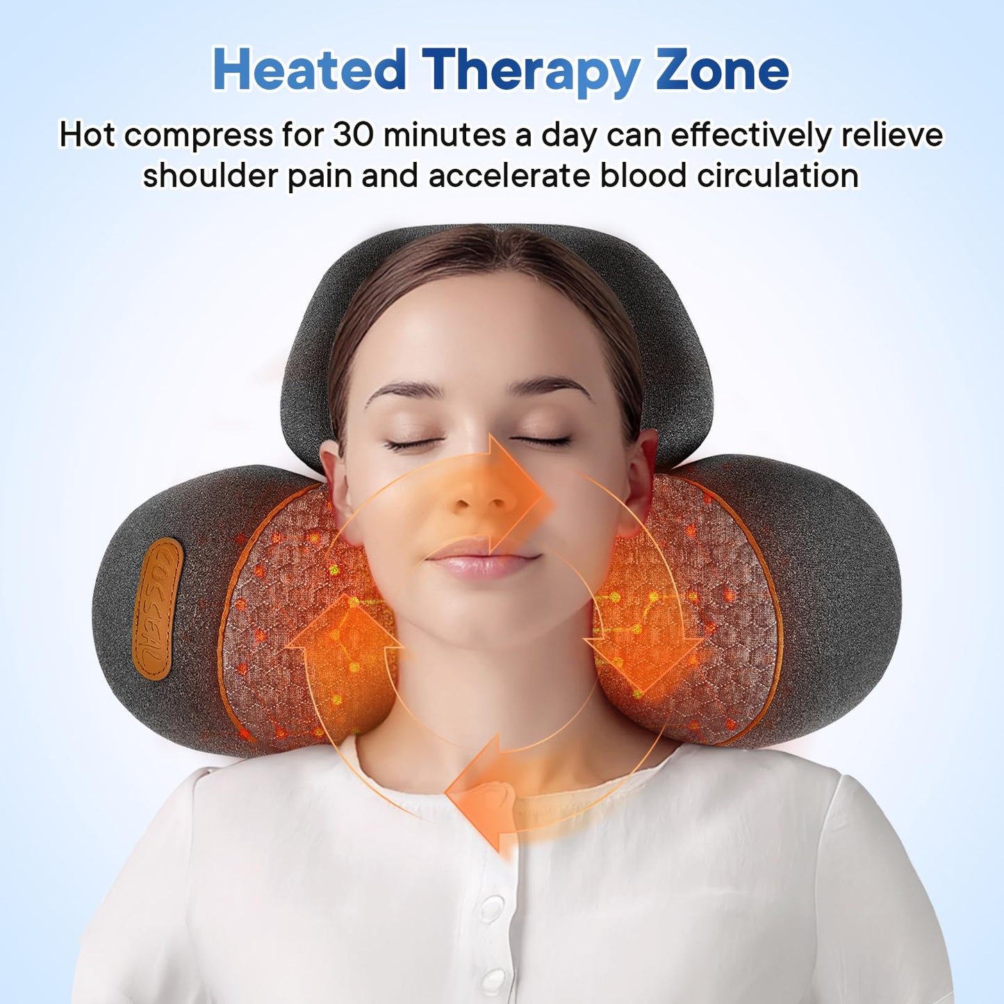 GIFEY Electric Neck Massager Pillow for Pain Relief Deep Tissue, 3-in-1 Rechargeable Neck Cervical Traction Device with Heat, Massage, Electric Stretch, Ergonomic Neck Shoulder Relaxer (Dark Gray)