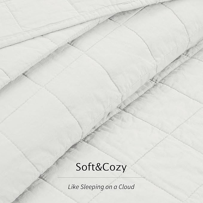 100% Cotton Quilt Sets King Size - Soft Lightweight Quilt Bedding Set for Bedroom Decor- Bedspread in Geometric Pattern with 2 Pillow Shams for All Season, 98x106 inches