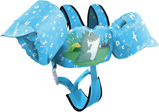 Chriffer Kids Swim Vest Life Jacket for 30-55 Pounds Boys and Girls, Toddler Floaties with Shoulder Harness Arm Wings for 2,3,4,5,6,7 Years Old Baby